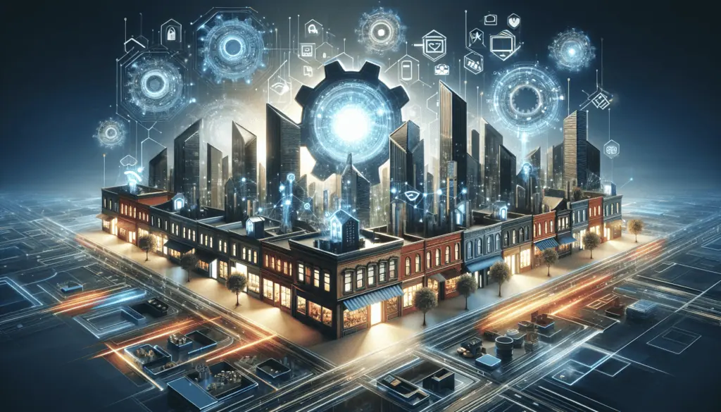 Cityscape infused with digital elements, symbolizing technology partnership driving an organization’s digital transformation