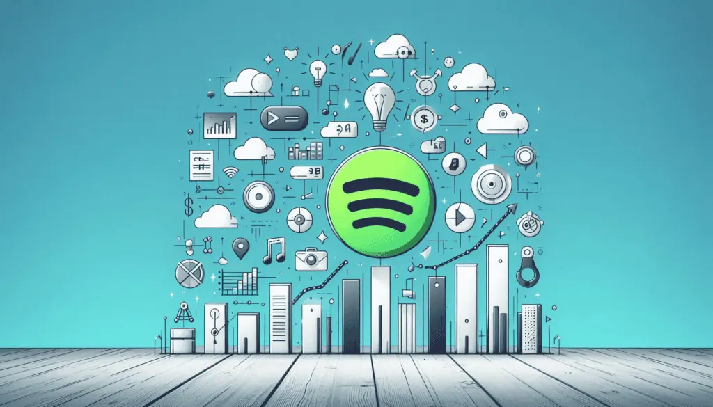 Minimalist Spotify ascent representing successful digital transformation framework by McKinsey