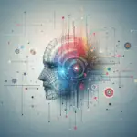 Abstract digital illustration of a human head profile intertwined with colorful technological elements, representing the concept of multimodal AI