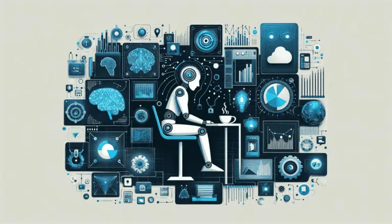 A conceptual collage depicting the debate on artificial intelligence, with a robotic arm and brain imagery, symbolizing the fusion of tech and human cognition