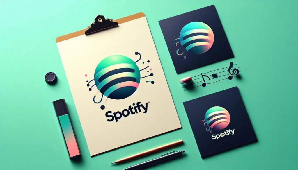 A modernized version of the Spotify logo, featuring a sleek design with musical elements, representing Spotify’s use of NLP to enhance its music recommendation system by analyzing song lyrics, user playlists, and listening habits