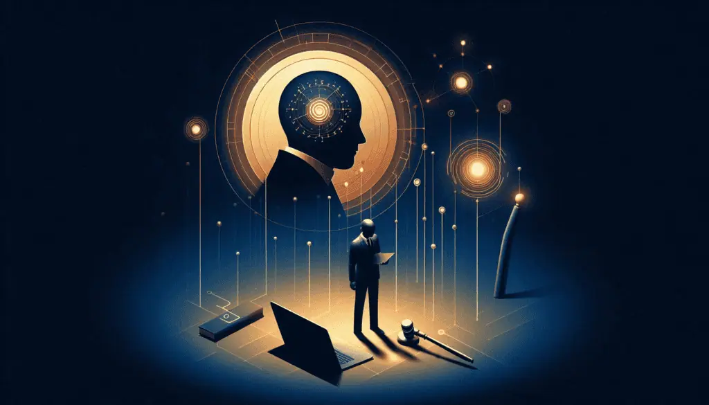 A visual metaphor, depicting a human profile with a digital brain, symbolizing the analytical power of AI in understanding fraud