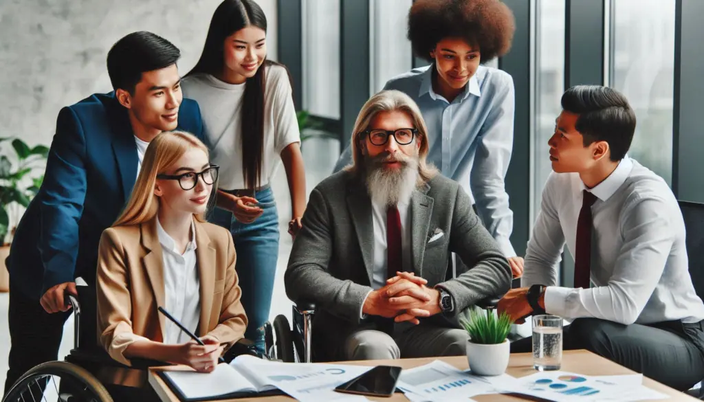 A diverse group of professionals collaborating around a table, symbolizing an introduction to entrepreneurship and characteristics of successful entrepreneurs