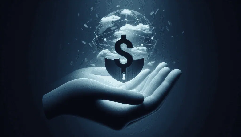 A hand holding a dollar symbol shield with a globe, representing an introduction to entrepreneurship and how successful entrepreneurs secure funds