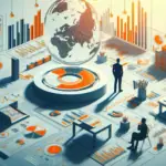 Professionals analyzing 3D charts and global analytics, illustrating key aspects of data governance for business leaders and entrepreneurs.
