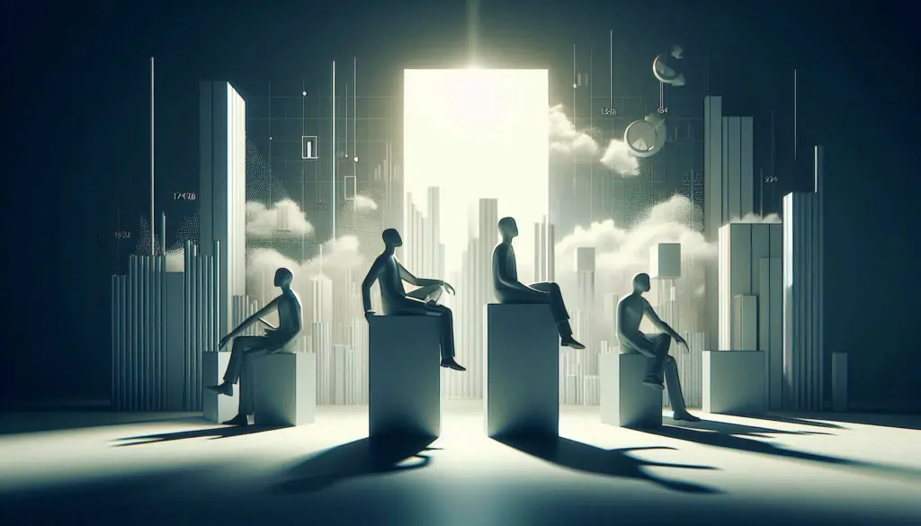 The image illustrates the journey from data novice to expert, highlighting the role of cloud computing and analytics.